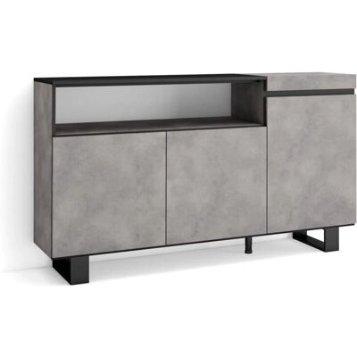 Skraut Home - Aparador moderno de cemento con 3 puertas Skraut Home - Aparador moderno de cemento con 3 puertas