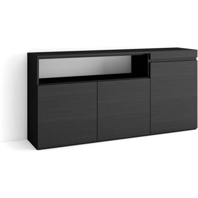 Skraut Home Aparador Moderno Negro - 150x75x35cm Skraut Home Aparador Moderno Negro - 150x75x35cm