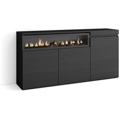 Skraut Home - Credenza con Camino - Stile Moderno - Nero Skraut Home - Credenza con Camino - Stile Moderno - Nero