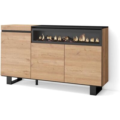 Skraut Home - Aparador, 3 Puertas, Chimenea eléctrica LED - Aparador Skraut Home - Aparador, 3 Puertas, Chimenea eléctrica LED - Aparador