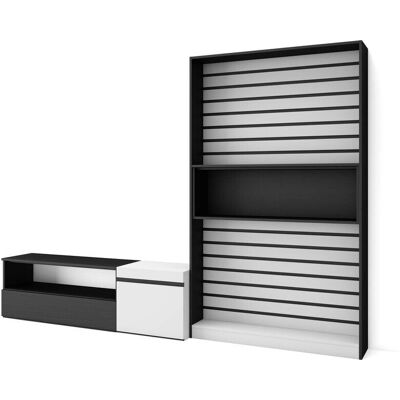 Skraut Home Mueble de TV Moderno - 65 pulgadas - Blanco y Negro Skraut Home Mueble de TV Moderno - 65 pulgadas - Blanco y Negro