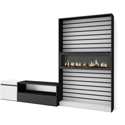 Skraut Home - Wohnzimmermöbel - Modern Stil - Weiß/Schwarz - 260x186x35cm Skraut Home - Wohnzimmermöbel - Modern Stil - Weiß/Schwarz - 260x186x35cm