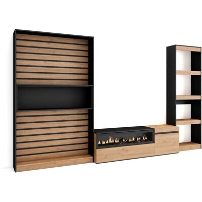Skraut Home - Set di Mobili Moderni - 320x186x35cm - Camino elettrico Skraut Home - Set di Mobili Moderni - 320x186x35cm - Camino elettrico