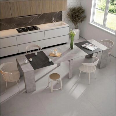 Skraut Home - Mesa Extensible - Cemento Moderno - Para 14 Personas Skraut Home - Mesa Extensible - Cemento Moderno - Para 14 Personas