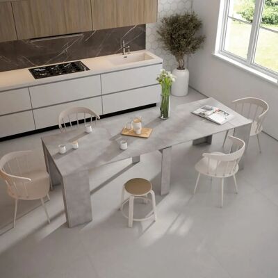 Skraut Home - Mesa de comedor extensible de cemento 260cm - Hasta 12 personas Skraut Home - Mesa de comedor extensible de cemento 260cm - Hasta 12 personas