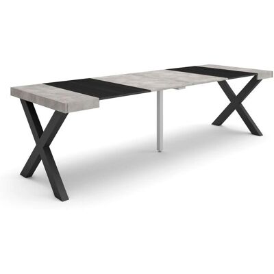 Skraut Home - Mesa Extensible - Cemento Gris Moderno - 12 Asientos Skraut Home - Mesa Extensible - Cemento Gris Moderno - 12 Asientos