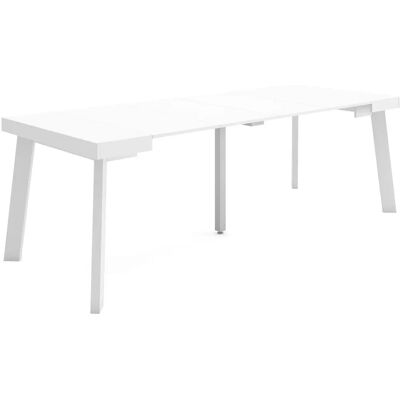 SKRAUT HOME - Uitklapbare Consoletafel - Wit - Houten Poten SKRAUT HOME - Uitklapbare Consoletafel - Wit - Houten Poten