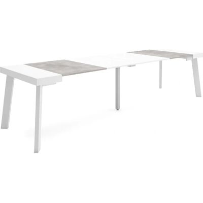SKRAUT HOME - Mesa Consola Extensible - Weiß und Zement SKRAUT HOME - Mesa Consola Extensible - Weiß und Zement
