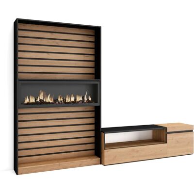 Skraut Home - Woonkamer Meubelset met Haard - 260x186x35cm Skraut Home - Woonkamer Meubelset met Haard - 260x186x35cm