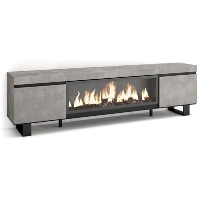 Skraut Home - Meuble TV avec Cheminée - Style Industriel Moderne Skraut Home - Meuble TV avec Cheminée - Style Industriel Moderne