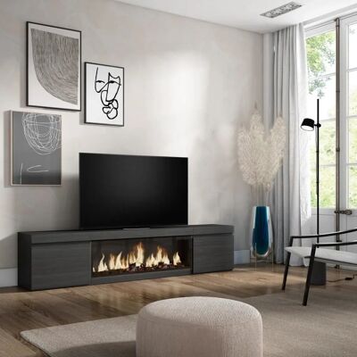 Skraut Home - Meuble TV - Moderne Noir - 210cm Skraut Home - Meuble TV - Moderne Noir - 210cm