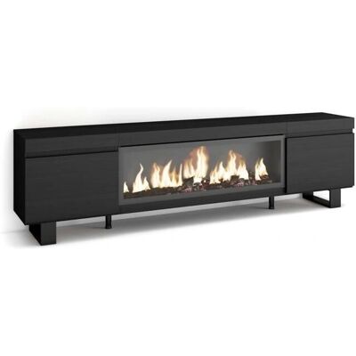Skraut Home - Meuble TV avec Cheminée Électrique - Style Industriel Moderne Skraut Home - Meuble TV avec Cheminée Électrique - Style Industriel Moderne