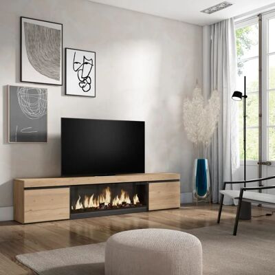 Skraut Home Meuble TV avec Cheminée - Style Moderne Skraut Home Meuble TV avec Cheminée - Style Moderne