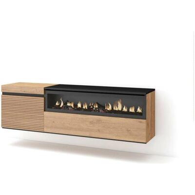 Skraut Home - Meuble TV avec cheminée - 150x45x35cm - Publicité Skraut Home - Meuble TV avec cheminée - 150x45x35cm - Publicité