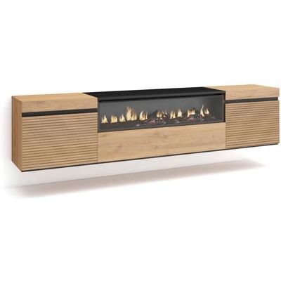 Skraut Home - Meuble TV avec Cheminée - Style Moderne - 200x45x35cm Skraut Home - Meuble TV avec Cheminée - Style Moderne - 200x45x35cm