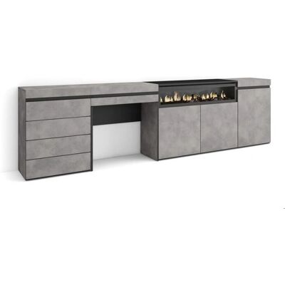 Skraut Home Moderno Cinza 277x75x35 cm Aparador com Armazenamento Skraut Home Moderno Cinza 277x75x35 cm Aparador com Armazenamento