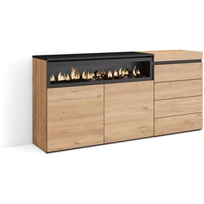 Skraut Home Buffet - Eiken - Modern Stijl - 157x35x75 cm Skraut Home Buffet - Eiken - Modern Stijl - 157x35x75 cm
