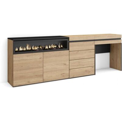 Skraut Home - Buffet en Bois Style Moderne - 227x75x35 cm - Mobilier Chambre Skraut Home - Buffet en Bois Style Moderne - 227x75x35 cm - Mobilier Chambre