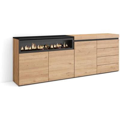 Skraut Home Roble Moderne 207x35x75cm Buffet - Rangement Chambre Skraut Home Roble Moderne 207x35x75cm Buffet - Rangement Chambre