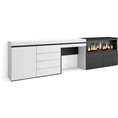 Skraut Home Moderno Blanco 284x35x75cm - Tocador y Chimenea Skraut Home Moderno Blanco 284x35x75cm - Tocador y Chimenea