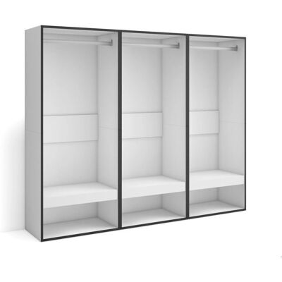 Skraut Home Armoire Blanche Ouverte - Moderne 180x35x145cm - Publicité Skraut Home Armoire Blanche Ouverte - Moderne 180x35x145cm - Publicité