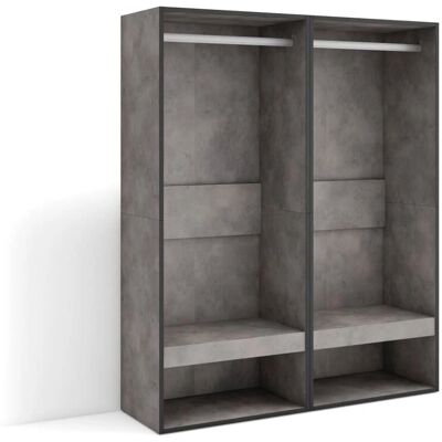 Armario abierto Skraut Home - Estilo moderno cemento - 120x35x145 cm Armario abierto Skraut Home - Estilo moderno cemento - 120x35x145 cm
