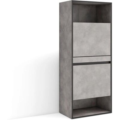 Skraut Home Zement Schuhschrank - 60x35x145 cm - Moderner Stil Skraut Home Zement Schuhschrank - 60x35x145 cm - Moderner Stil