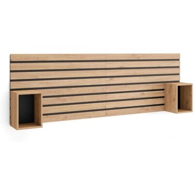 Skraut Home - Tête de lit avec tables de nuit - 214x70x3 cm - Chêne Moderne - Publicité Skraut Home - Tête de lit avec tables de nuit - 214x70x3 cm - Chêne Moderne - Publicité