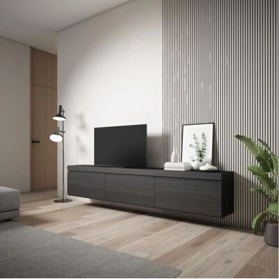Skraut Home - Modern Wand-TV Kast - Zwart Skraut Home - Modern Wand-TV Kast - Zwart