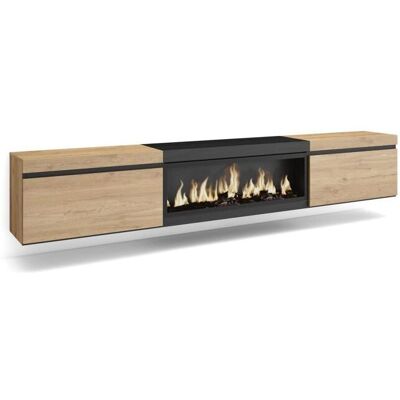 Móvel de TV Skraut Home com Lareira Eléctrica - 267x45x35 cm Móvel de TV Skraut Home com Lareira Eléctrica - 267x45x35 cm