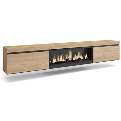 Meuble TV Skraut Home - Grande cheminée - Suspendu - 267x45x35 cm Meuble TV Skraut Home - Grande cheminée - Suspendu - 267x45x35 cm