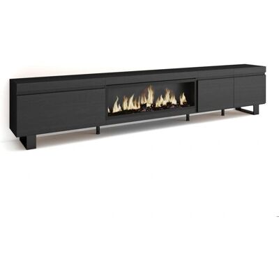 Meuble TV Skraut Home avec Cheminée - Style Industriel - 288x57x35 cm Meuble TV Skraut Home avec Cheminée - Style Industriel - 288x57x35 cm