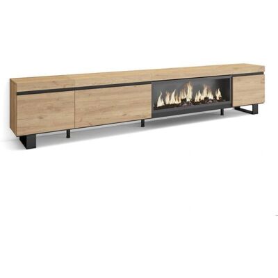 Móvel de TV Skraut Home com Lareira Eléctrica - Estilo Industrial Móvel de TV Skraut Home com Lareira Eléctrica - Estilo Industrial