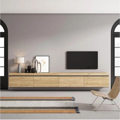 Skraut Home - Mueble de TV Colgado - Estilo Moderno - Roble Skraut Home - Mueble de TV Colgado - Estilo Moderno - Roble