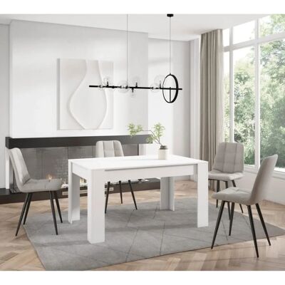 Skraut Home - Esstisch - 140x90x76 cm - Für 6 - Modernes Design - Weiß Skraut Home - Esstisch - 140x90x76 cm - Für 6 - Modernes Design - Weiß