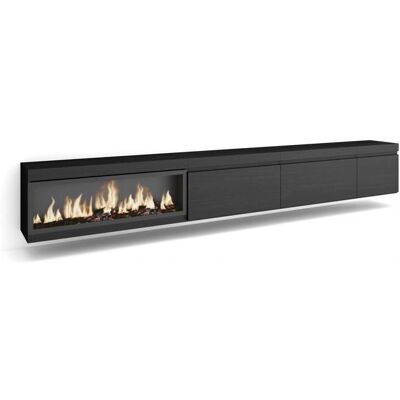 Skraut Home TV Meubel - 317x45x35 cm - Modern Zwart opbergruimte Skraut Home TV Meubel - 317x45x35 cm - Modern Zwart opbergruimte