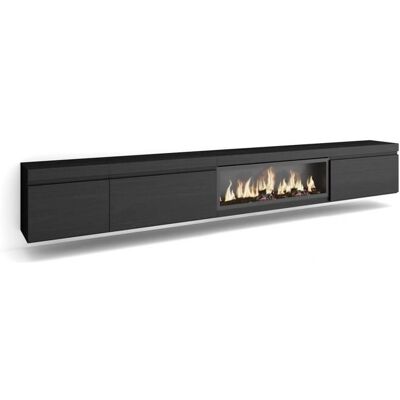 Skraut Home Modern Wandgemonteerd TV-kast - Grote Opbergruimte met 3D Vuur Effect Skraut Home Modern Wandgemonteerd TV-kast - Grote Opbergruimte met 3D Vuur Effect