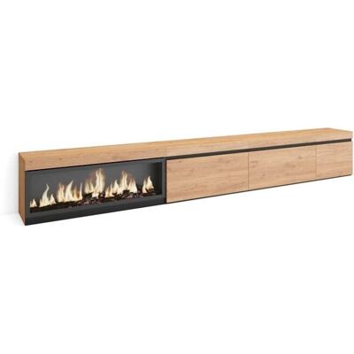Skraut Home - TV Meubel met Haard - 317x45x35 cm Skraut Home - TV Meubel met Haard - 317x45x35 cm