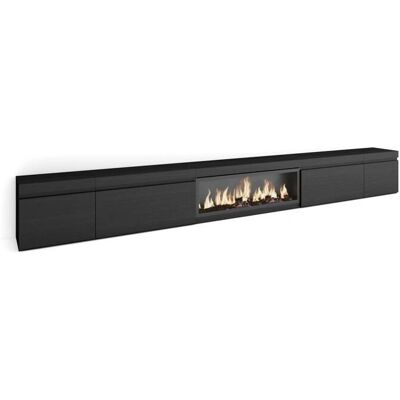 Móvel de TV Preto Skraut Home - 80x45x35, Lareira, Estilo Moderno Móvel de TV Preto Skraut Home - 80x45x35, Lareira, Estilo Moderno