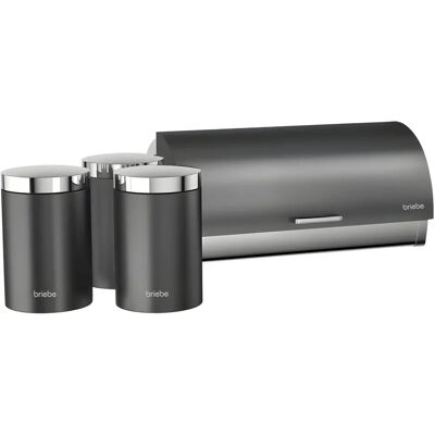 Briebe BB1161 Conjunto de Caixa de Pão e Frascos em Aço Inoxidável Briebe BB1161 Conjunto de Caixa de Pão e Frascos em Aço Inoxidável