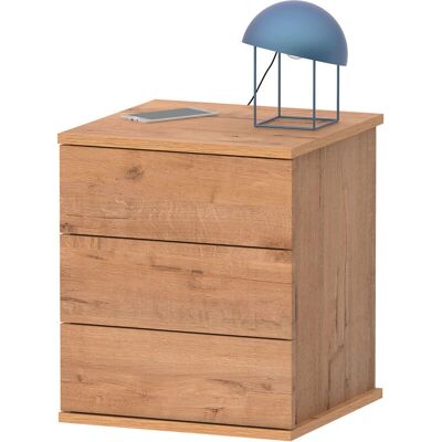 Mesita de Noche Serenade de Briebe - 3 Cajones, Madera, Compacta Mesita de Noche Serenade de Briebe - 3 Cajones, Madera, Compacta