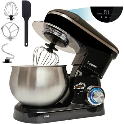 Briebe KM1164 Küchenmaschine - 6 Geschwindigkeiten, 5L Schüssel, LED-Anzeige Briebe KM1164 Küchenmaschine - 6 Geschwindigkeiten, 5L Schüssel, LED-Anzeige