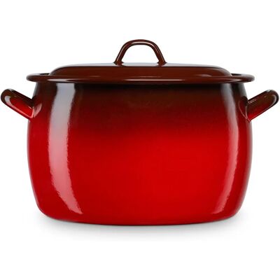 Olla de Acero Esmaltado Grande de 28cm para Inducción - Utensilios de Cocina Olla de Acero Esmaltado Grande de 28cm para Inducción - Utensilios de Cocina