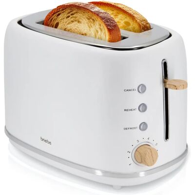 Briebe TA1166WHT Nordic Toaster Große Schlitze 2 Scheiben 6 Stufen - Toaster Briebe TA1166WHT Nordic Toaster Große Schlitze 2 Scheiben 6 Stufen - Toaster