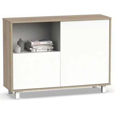 ELECTRO-ACTIVA Blanco/Madera Buffet - 82,5x112x33 cm - Aparador ELECTRO-ACTIVA Blanco/Madera Buffet - 82,5x112x33 cm - Aparador