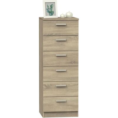 Cómoda Nova de 6 Cajones de briebe - Almacenamiento de dormitorio de madera Cómoda Nova de 6 Cajones de briebe - Almacenamiento de dormitorio de madera