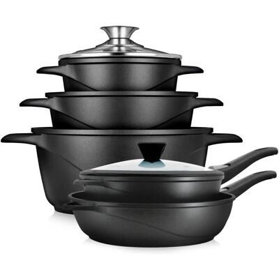 Juego de Cocina de Aluminio Fundido Inducción Briebe MGK1819 - 10 Piezas Juego de Cocina de Aluminio Fundido Inducción Briebe MGK1819 - 10 Piezas