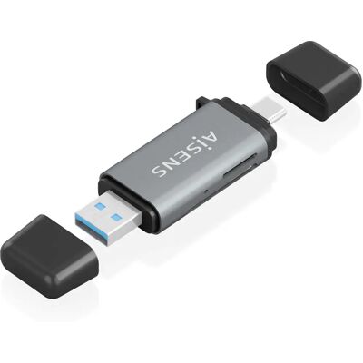 Lector de Tarjetas AISENS - SD/Micro SD/USB-C & A - Gris Lector de Tarjetas AISENS - SD/Micro SD/USB-C & A - Gris