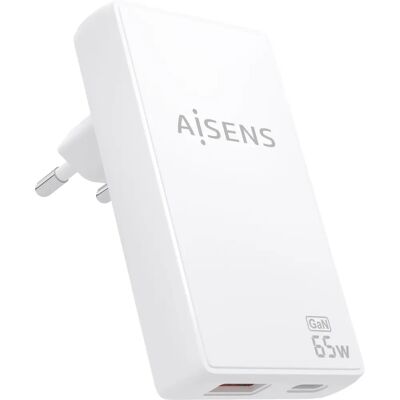 Aisens ASCH-65W2P076-W - GaN Wall Charger - 65W - White - Charger Aisens ASCH-65W2P076-W - GaN Wall Charger - 65W - White - Charger