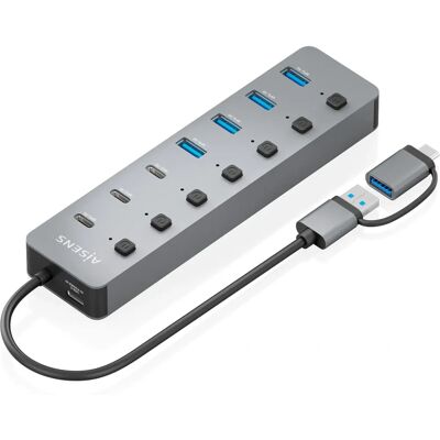 AISENS - ASUC-8P043-GR - 4x USB-A - 3x USB-C - USB-Hub AISENS - ASUC-8P043-GR - 4x USB-A - 3x USB-C - USB-Hub